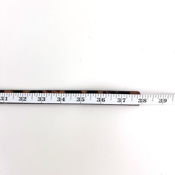 Michael Kors Dyed Leopard Print Real Fur Calf Hair Skinny Belt - Picture 13 of 13
